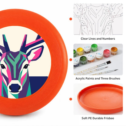 Geometric Deer Portrait (Paint by Numbers Flying Disc)