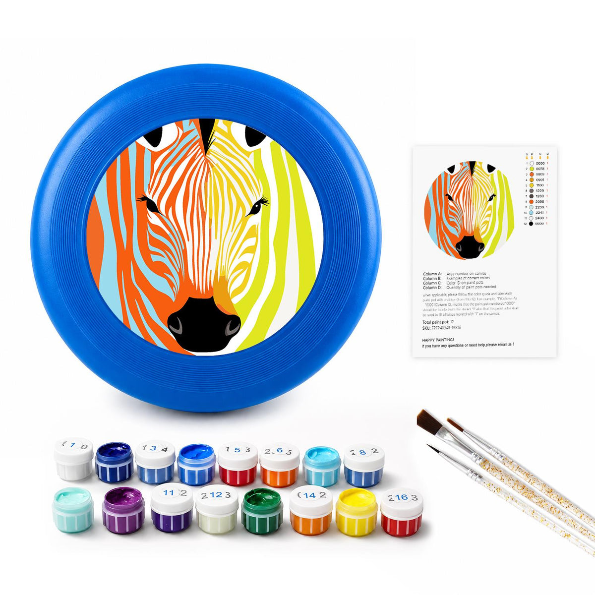 Rainbow Zebra (Paint by Numbers Flying Disc)