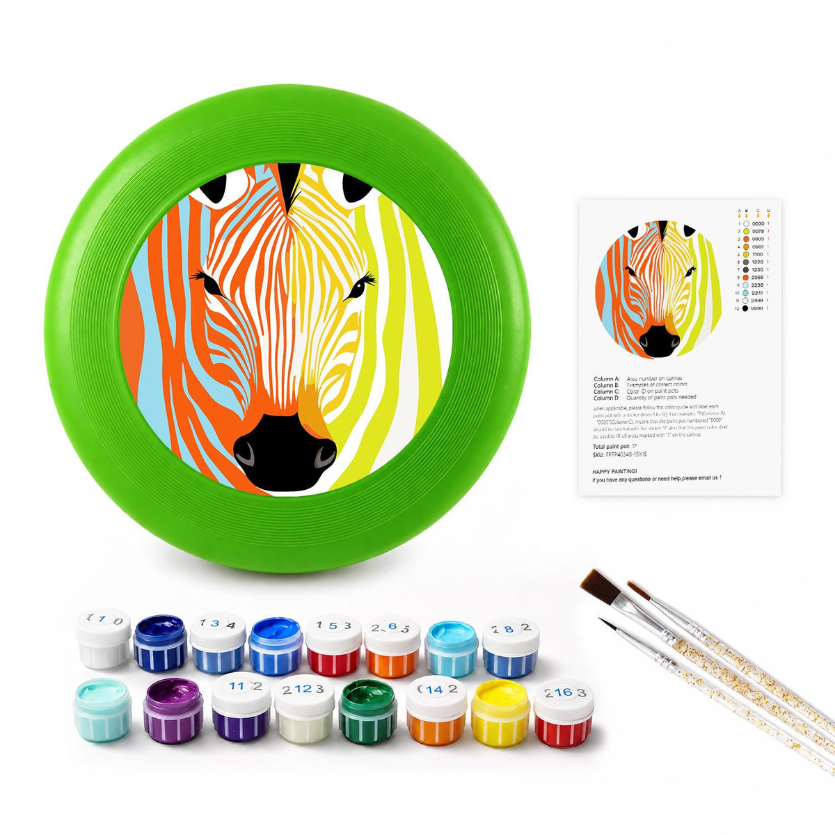 Rainbow Zebra (Paint by Numbers Flying Disc)