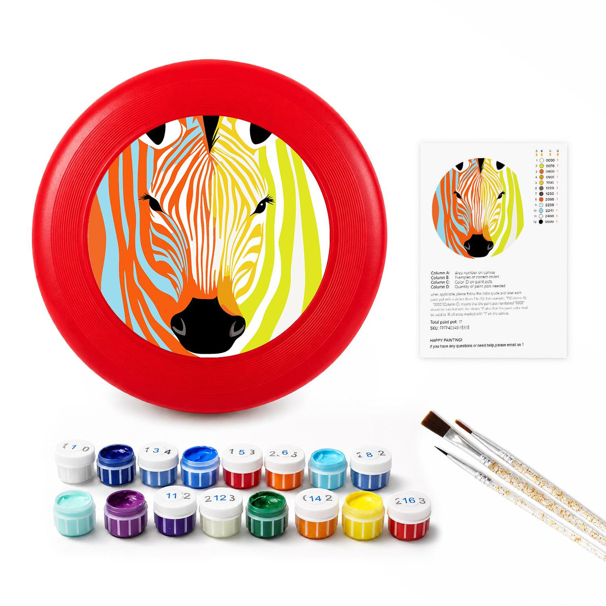 Rainbow Zebra (Paint by Numbers Flying Disc)