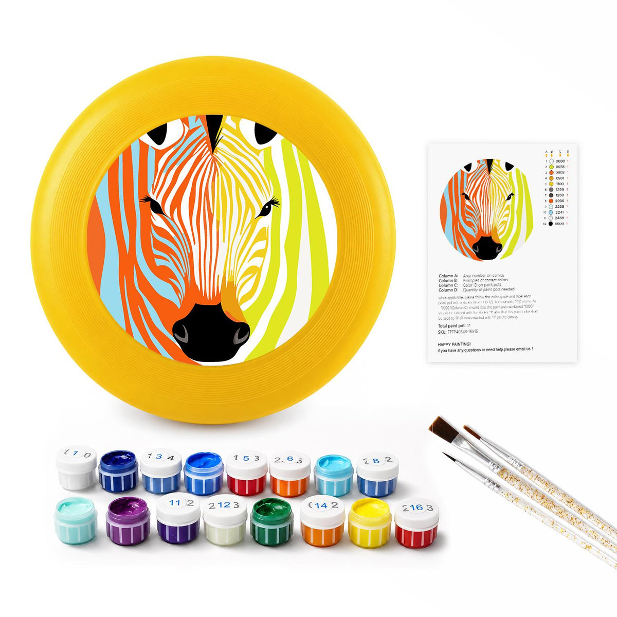 Rainbow Zebra (Paint by Numbers Flying Disc)