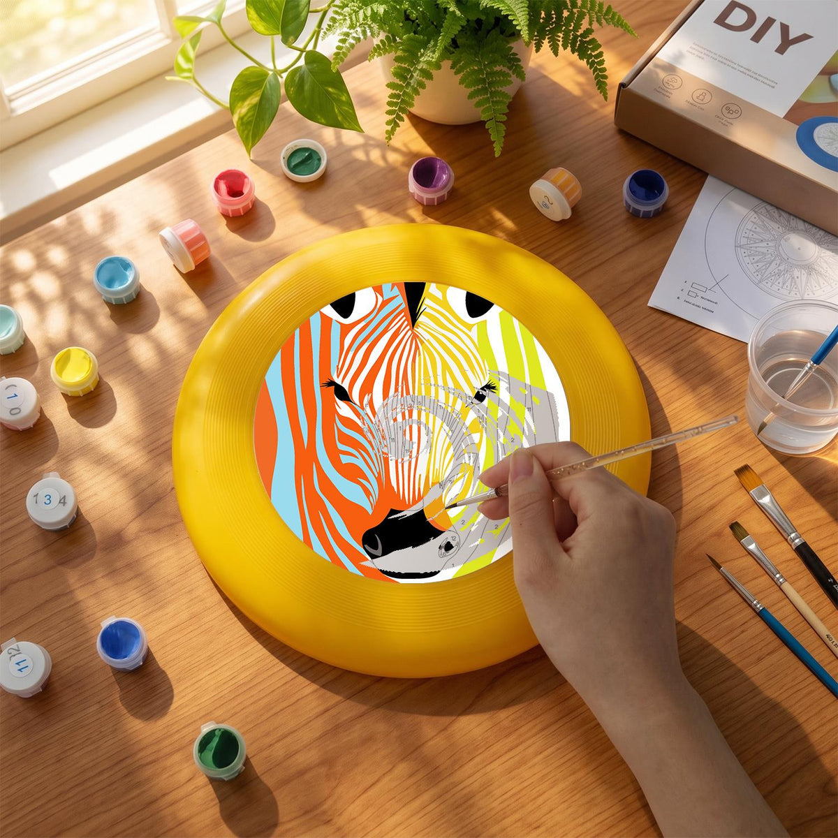 Rainbow Zebra (Paint by Numbers Flying Disc)