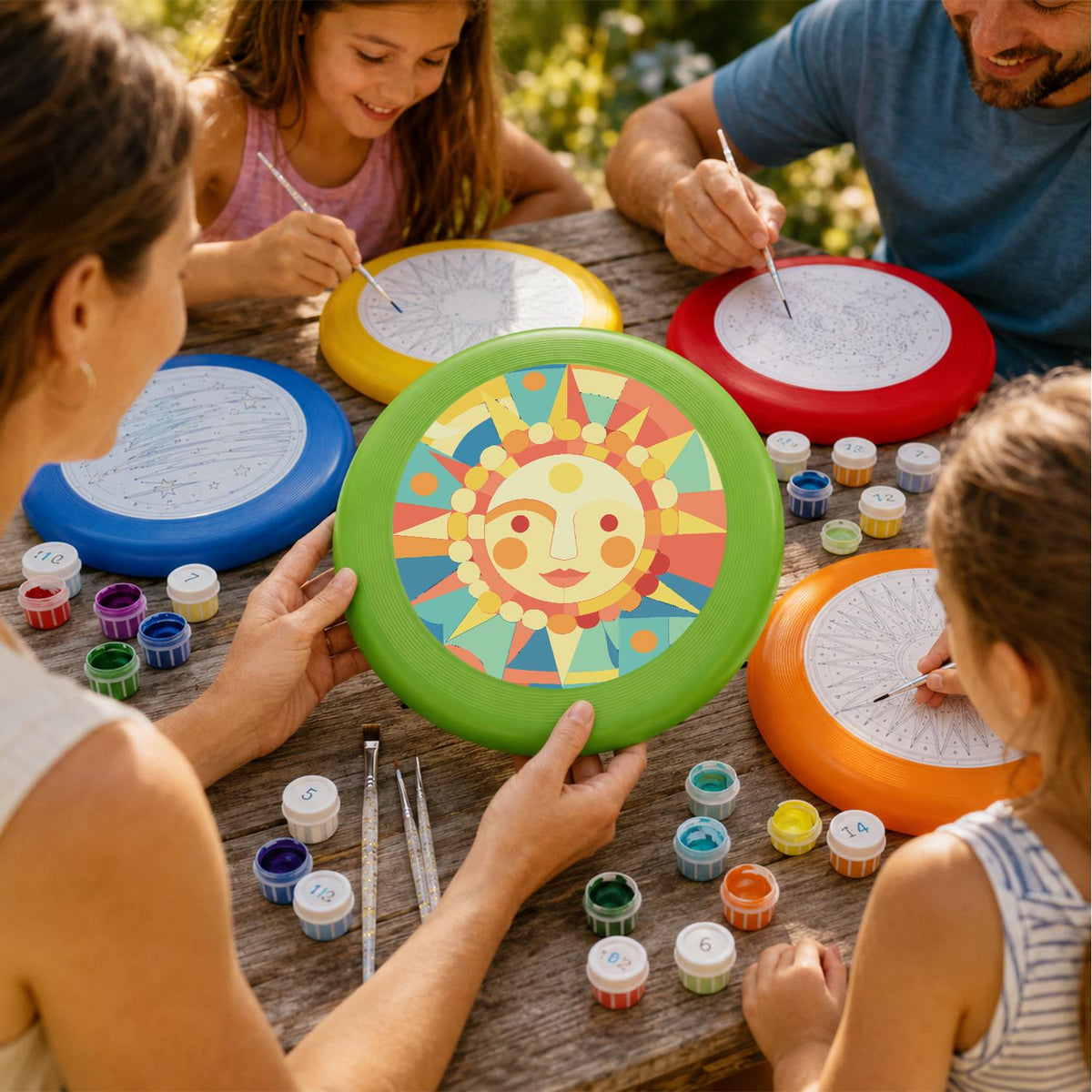 Smiling Pastel Sun (Paint by Numbers Flying Disc)