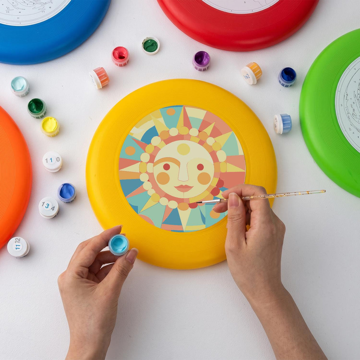 Smiling Pastel Sun (Paint by Numbers Flying Disc)