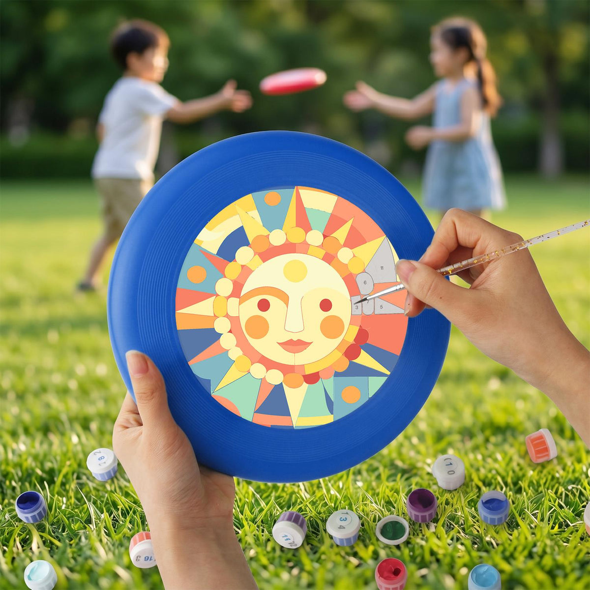 Smiling Pastel Sun (Paint by Numbers Flying Disc)