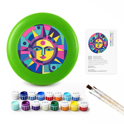 Purple Geometric Sun (Paint by Numbers Flying Disc)
