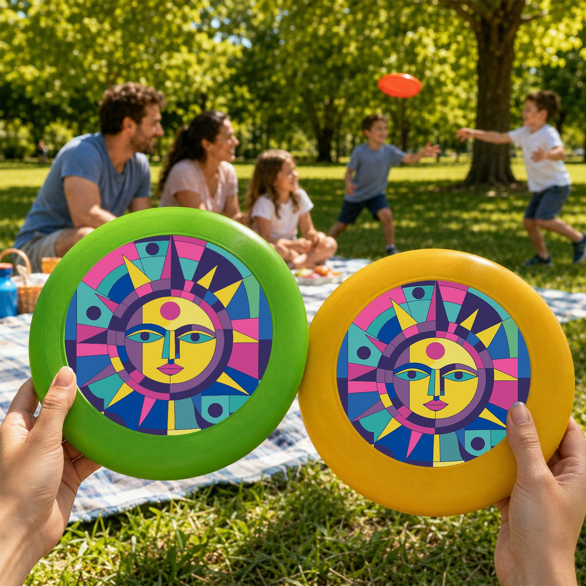 Purple Geometric Sun (Paint by Numbers Flying Disc)