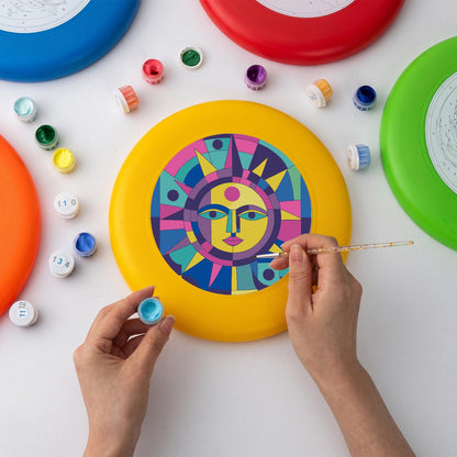 Purple Geometric Sun (Paint by Numbers Flying Disc)