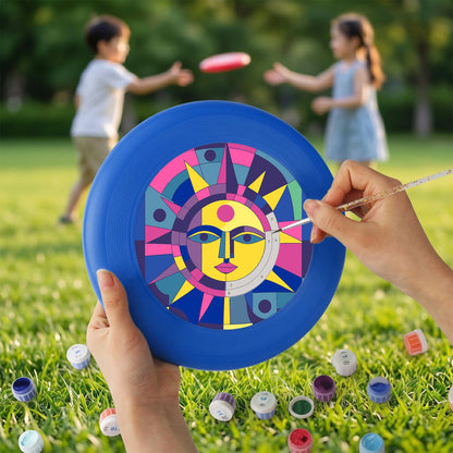 Purple Geometric Sun (Paint by Numbers Flying Disc)