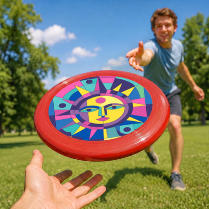 Purple Geometric Sun (Paint by Numbers Flying Disc)