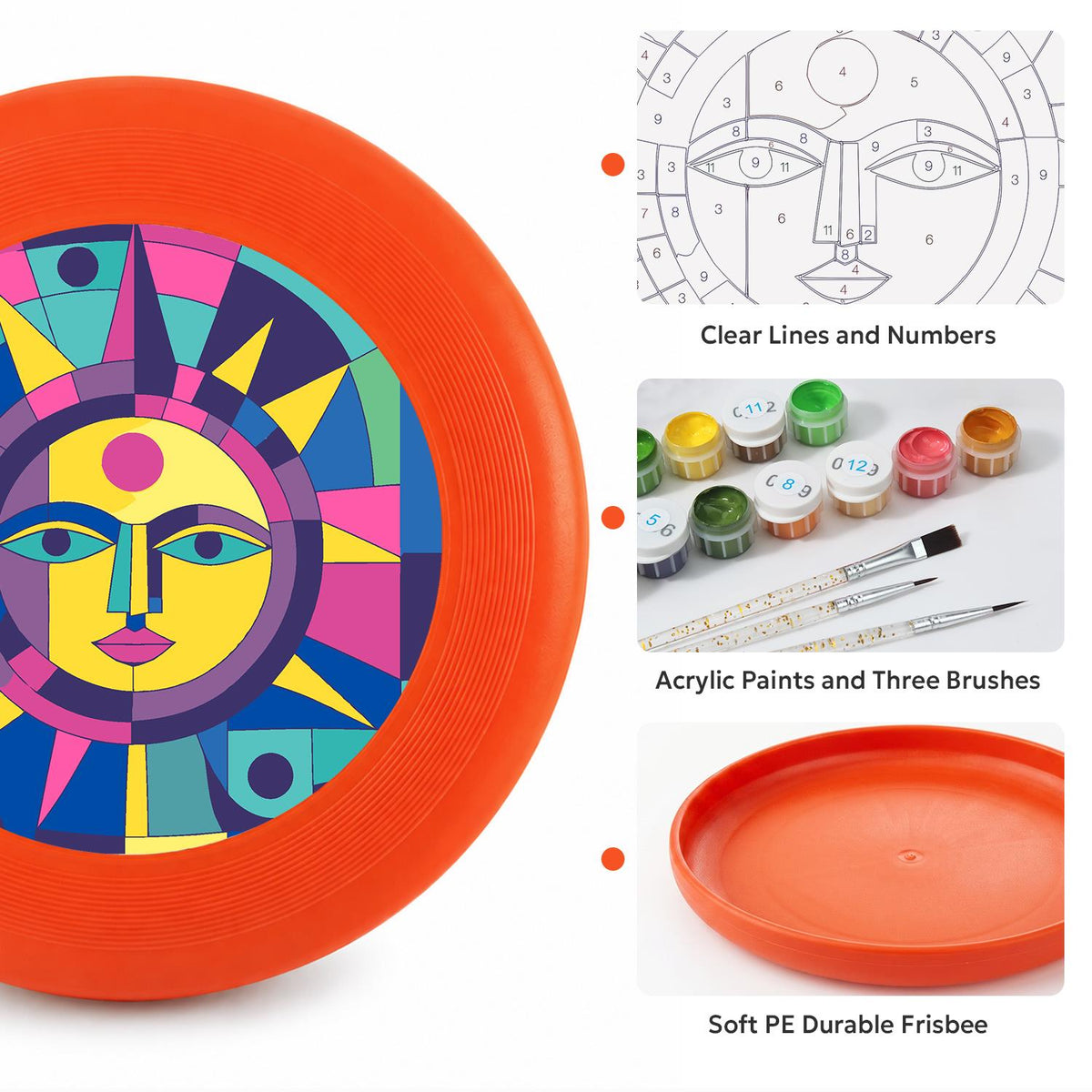 Purple Geometric Sun (Paint by Numbers Flying Disc)