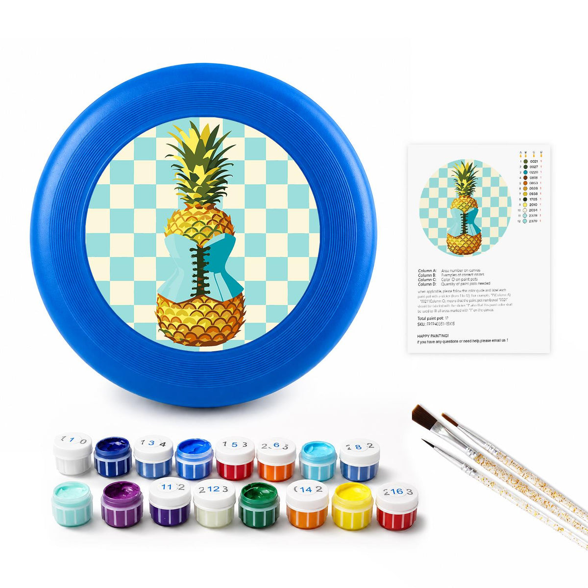 Pineapple Checkerboard (Paint by Numbers Flying Disc)