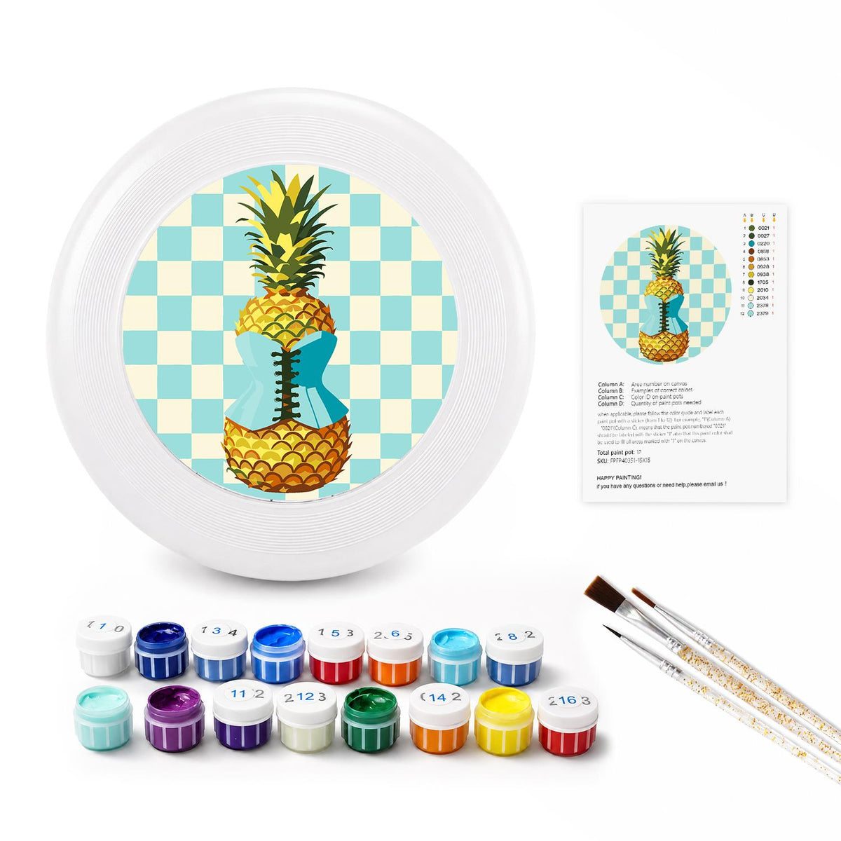 Pineapple Checkerboard (Paint by Numbers Flying Disc)