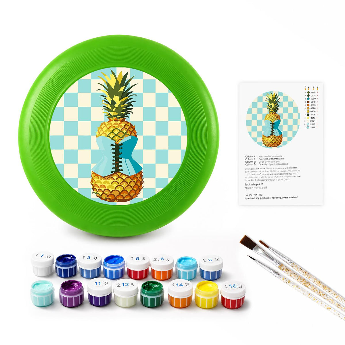 Pineapple Checkerboard (Paint by Numbers Flying Disc)