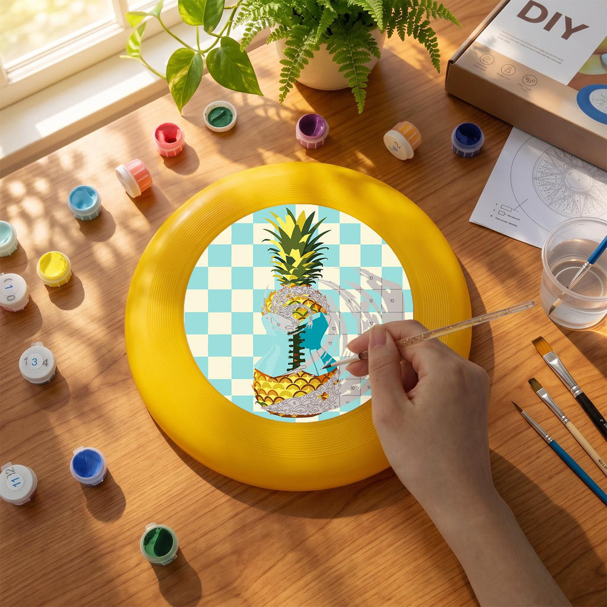 Pineapple Checkerboard (Paint by Numbers Flying Disc)