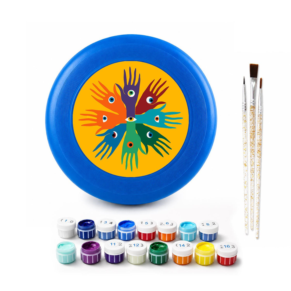 Rainbow Handprint Tree (Paint by Numbers Flying Disc)