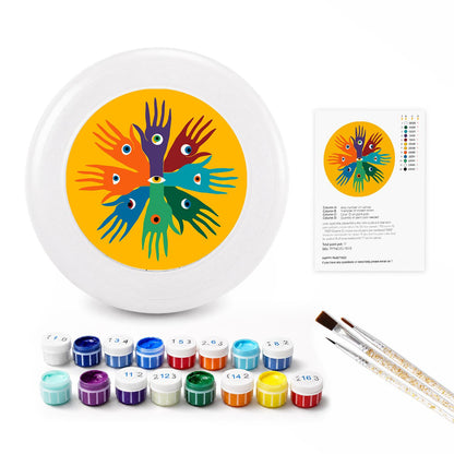 Rainbow Handprint Tree (Paint by Numbers Flying Disc)