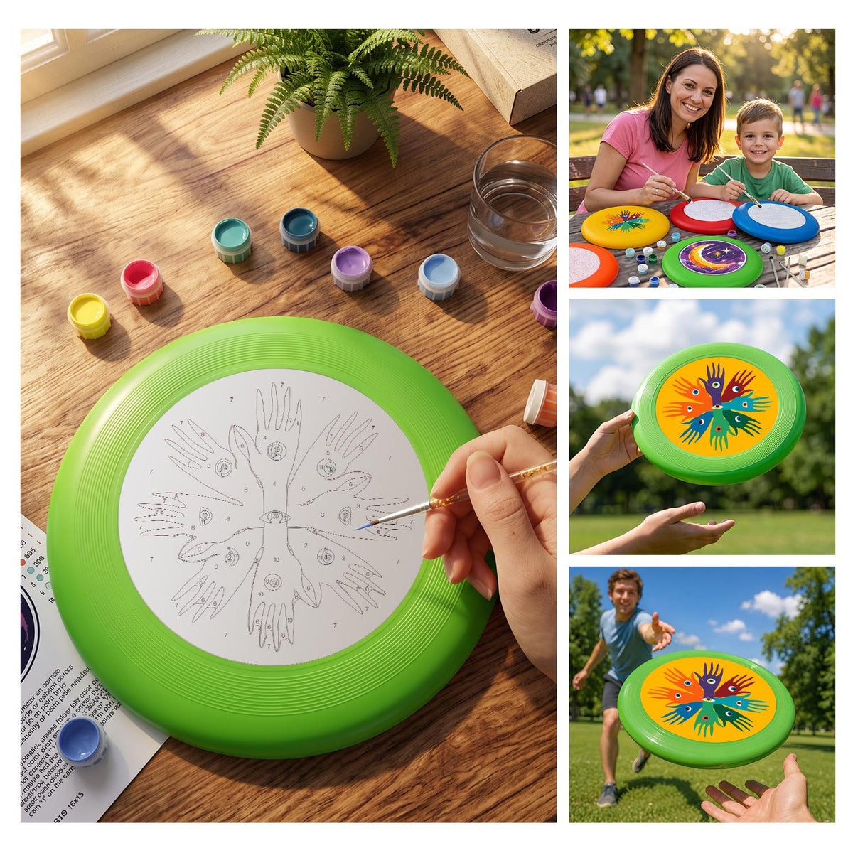 Rainbow Handprint Tree (Paint by Numbers Flying Disc)