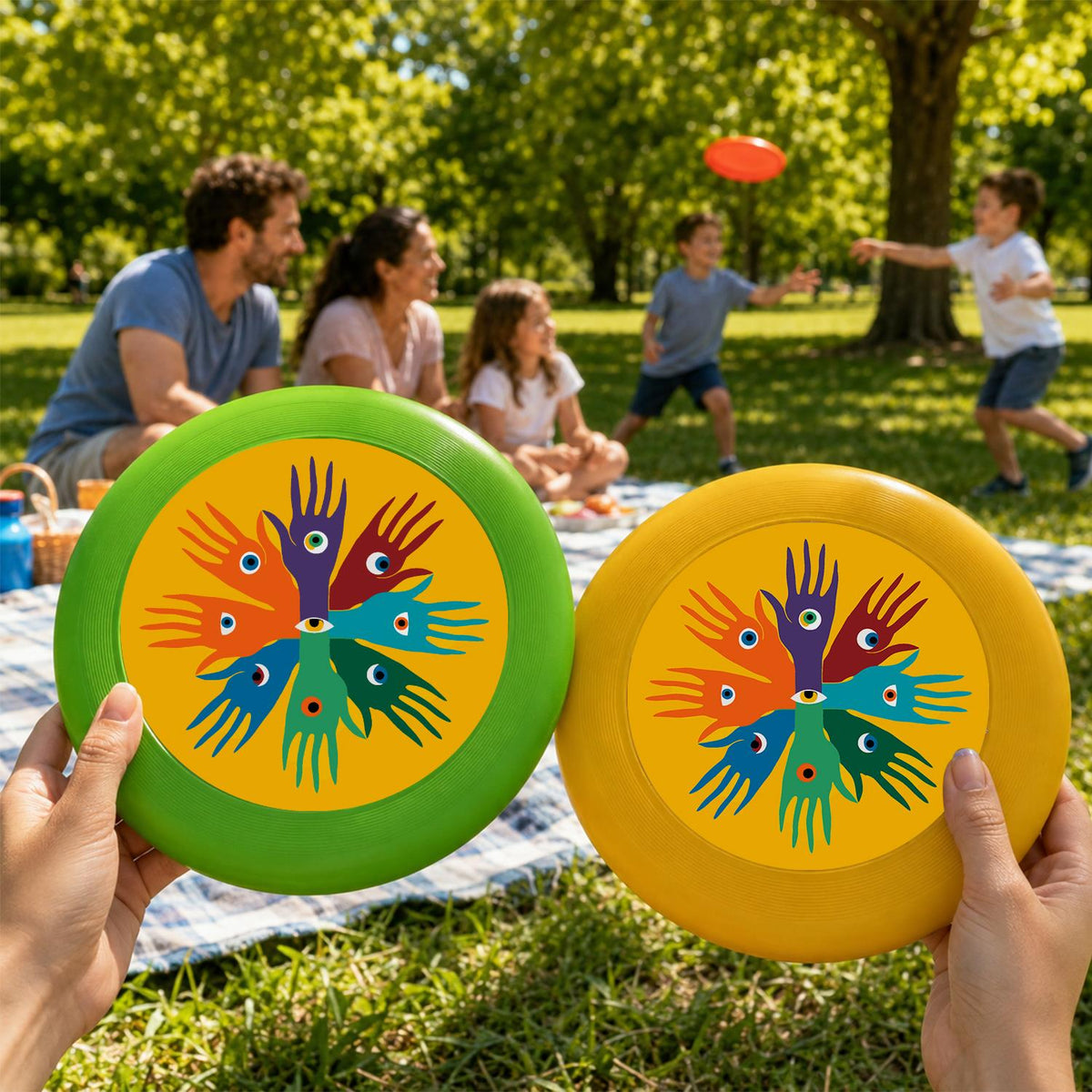 Rainbow Handprint Tree (Paint by Numbers Flying Disc)