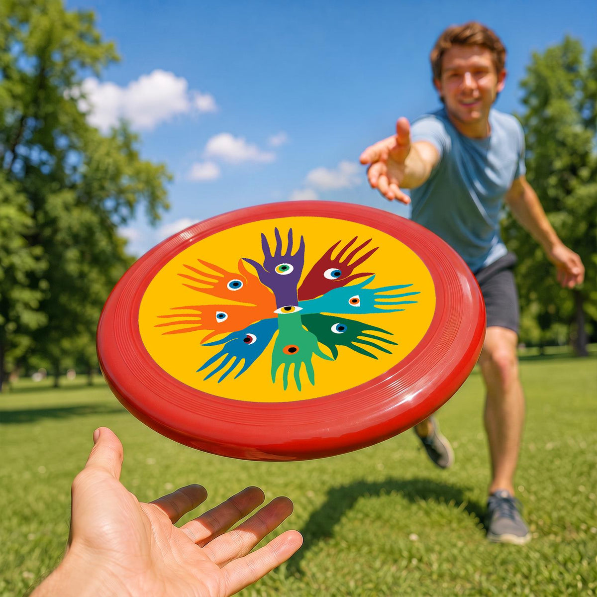 Rainbow Handprint Tree (Paint by Numbers Flying Disc)
