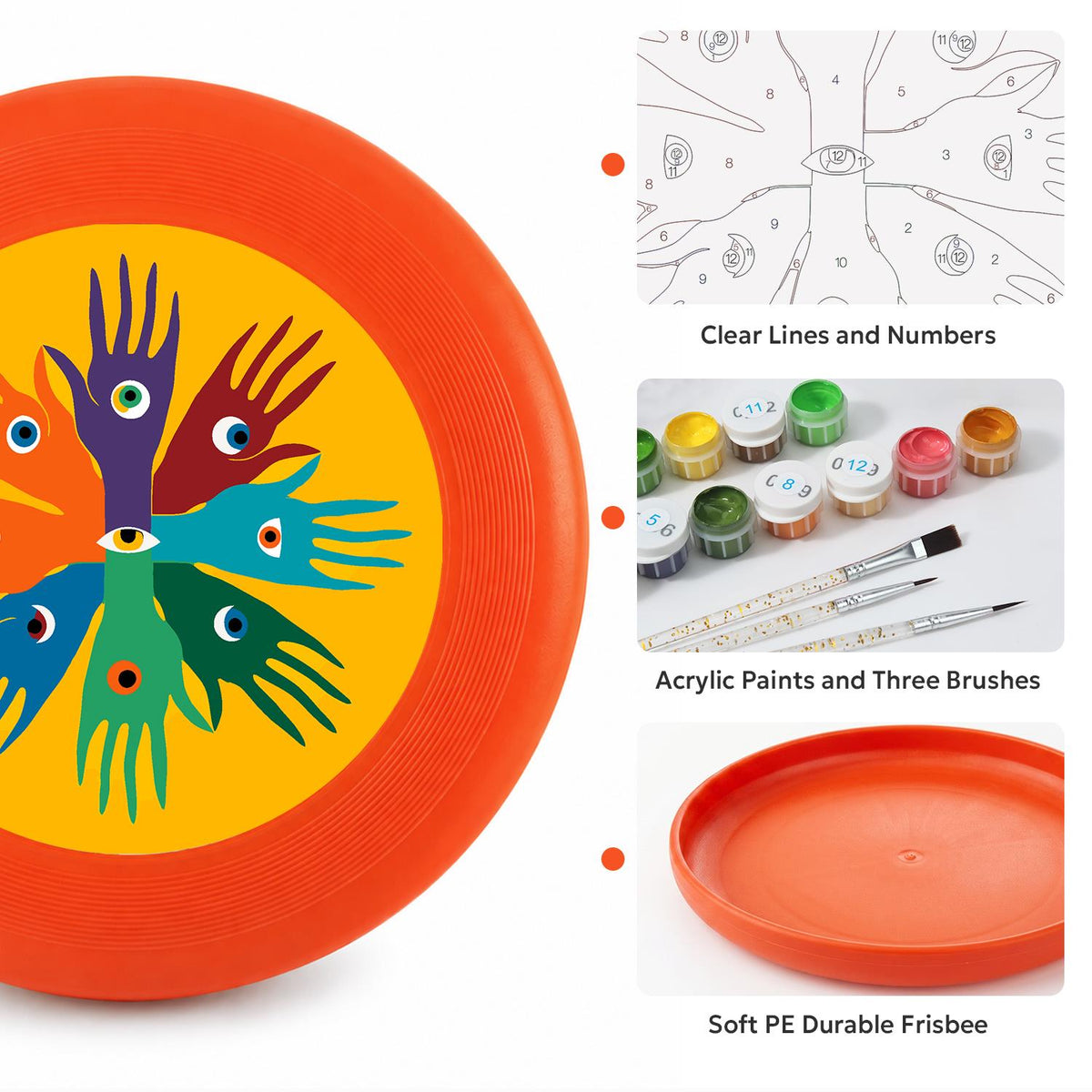 Rainbow Handprint Tree (Paint by Numbers Flying Disc)