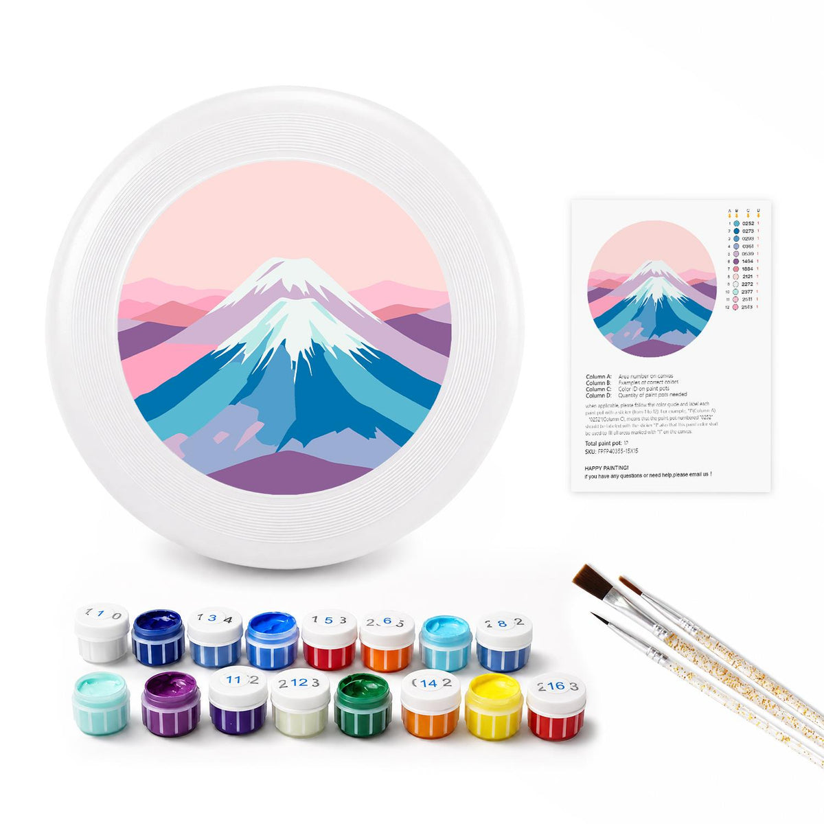 Pink Mountain Peak (Paint by Numbers Flying Disc)