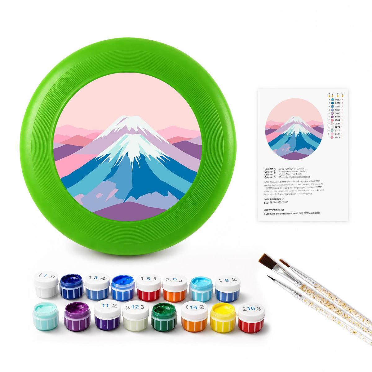 Pink Mountain Peak (Paint by Numbers Flying Disc)