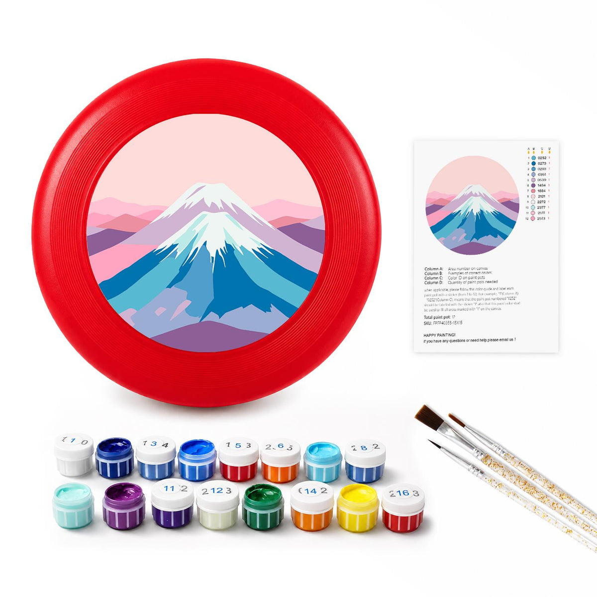 Pink Mountain Peak (Paint by Numbers Flying Disc)