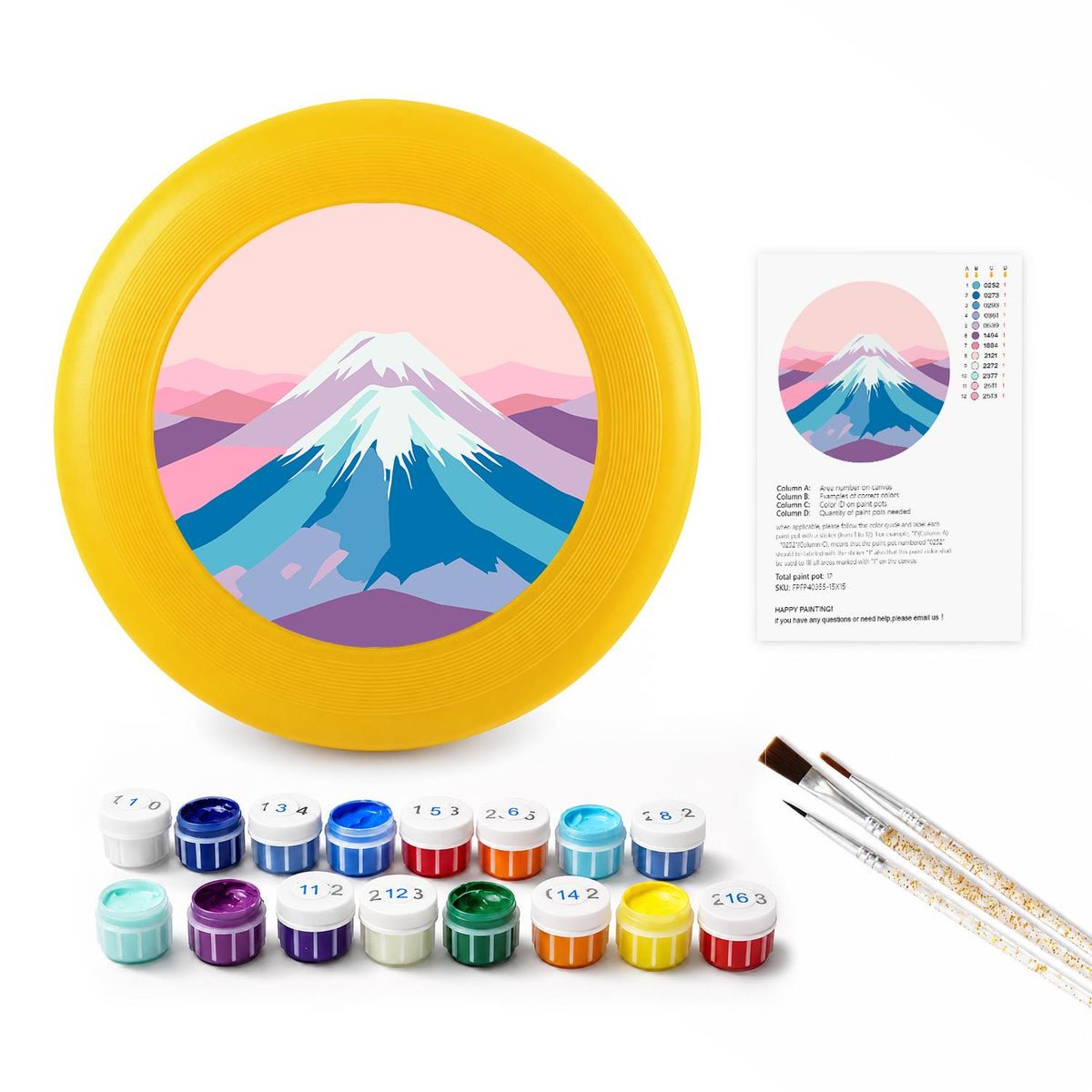 Pink Mountain Peak (Paint by Numbers Flying Disc)