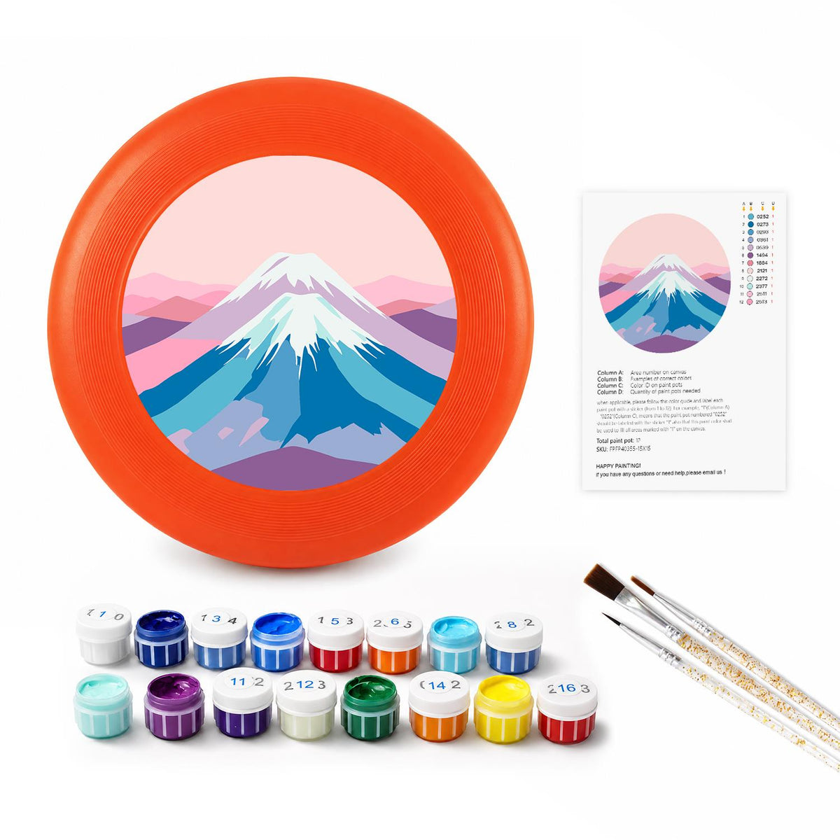 Pink Mountain Peak (Paint by Numbers Flying Disc)