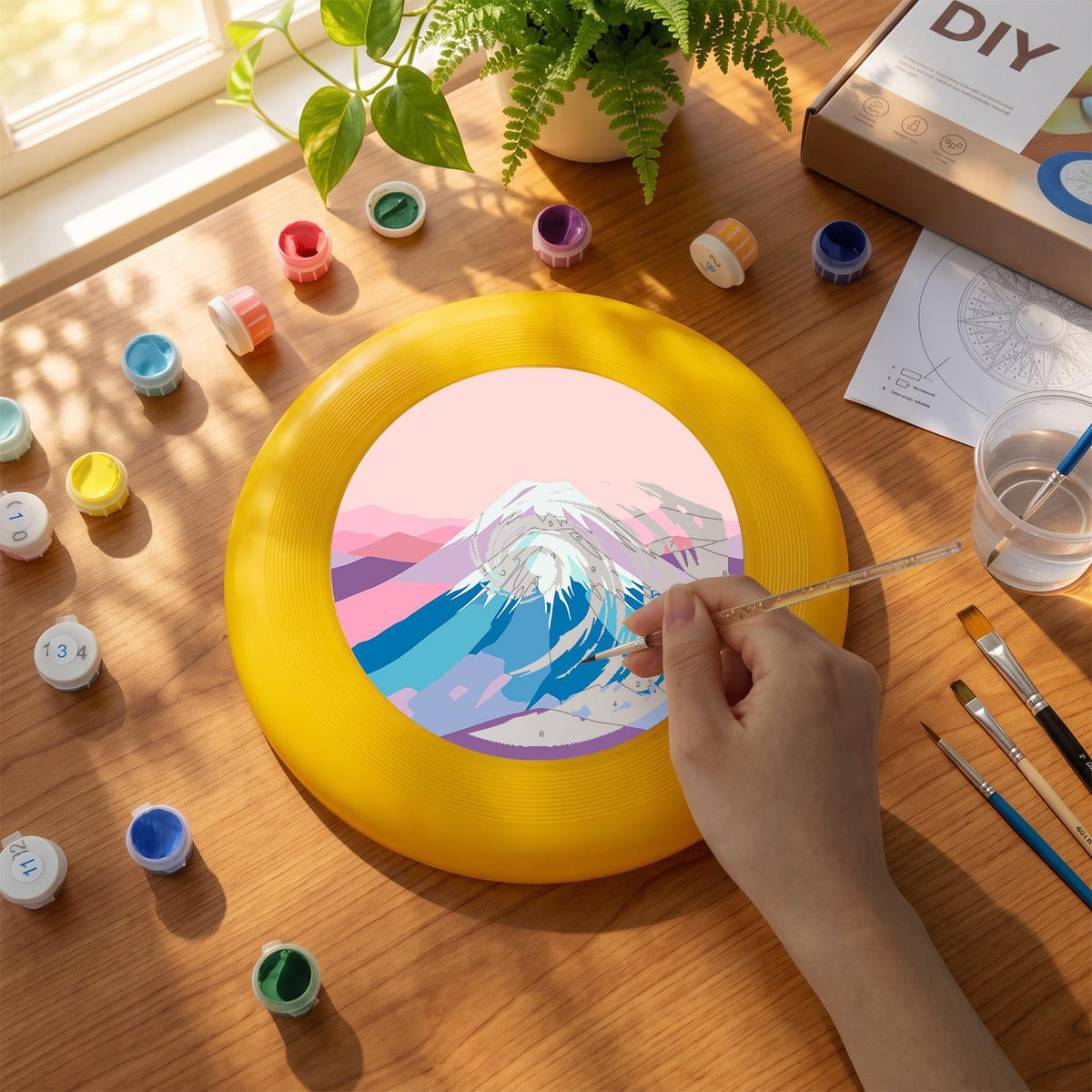 Pink Mountain Peak (Paint by Numbers Flying Disc)