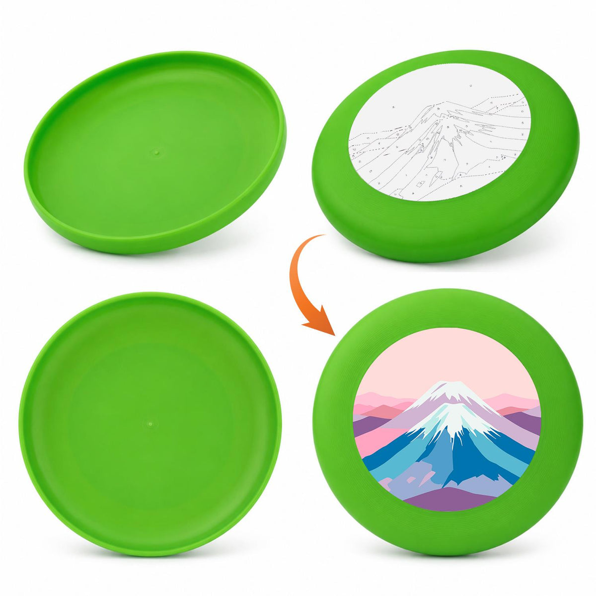 Pink Mountain Peak (Paint by Numbers Flying Disc)