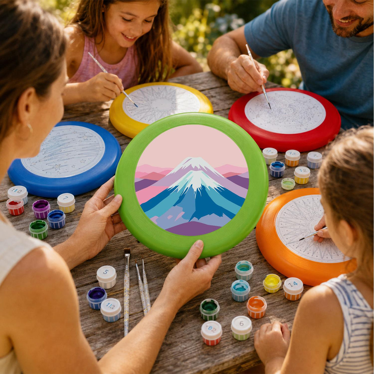 Pink Mountain Peak (Paint by Numbers Flying Disc)