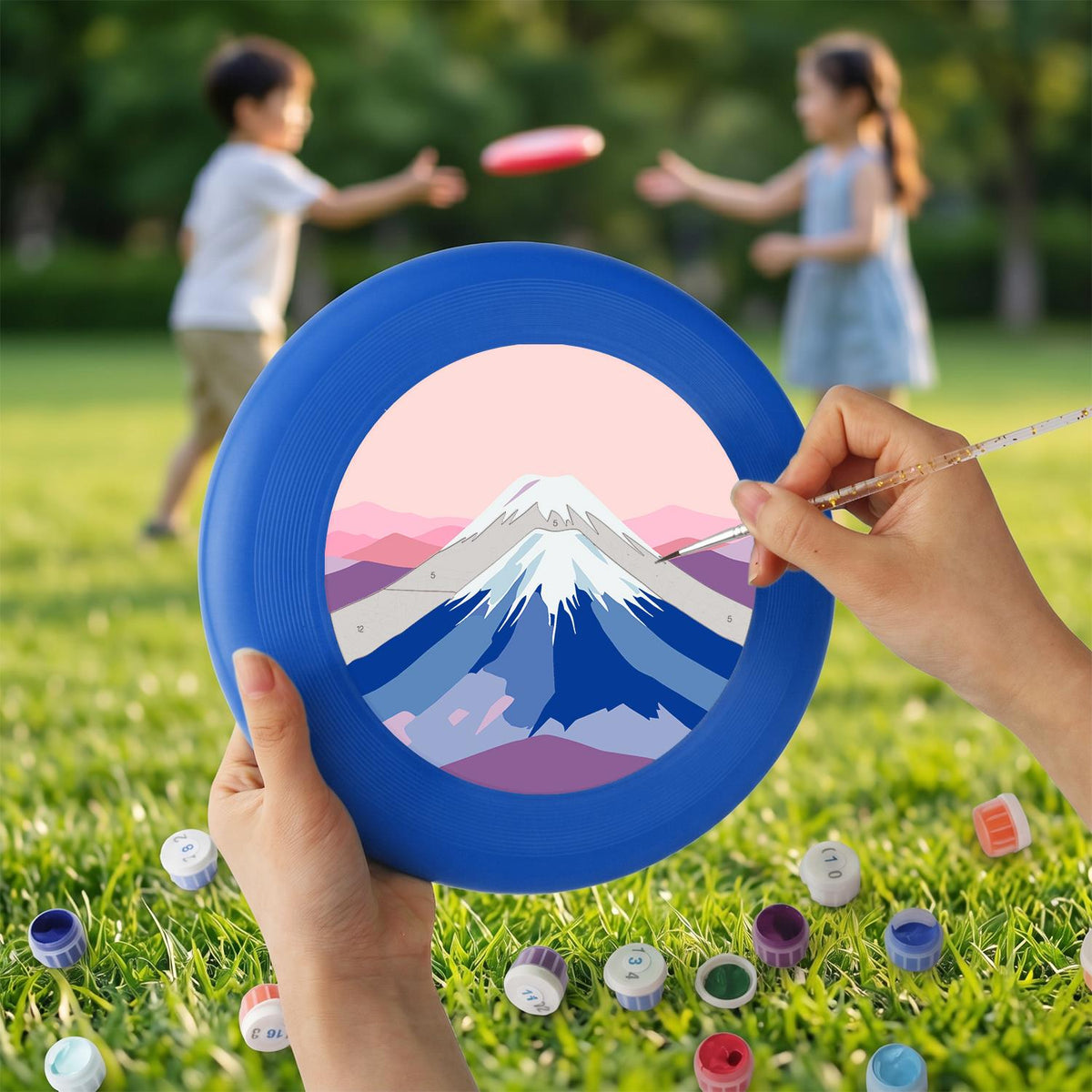 Pink Mountain Peak (Paint by Numbers Flying Disc)