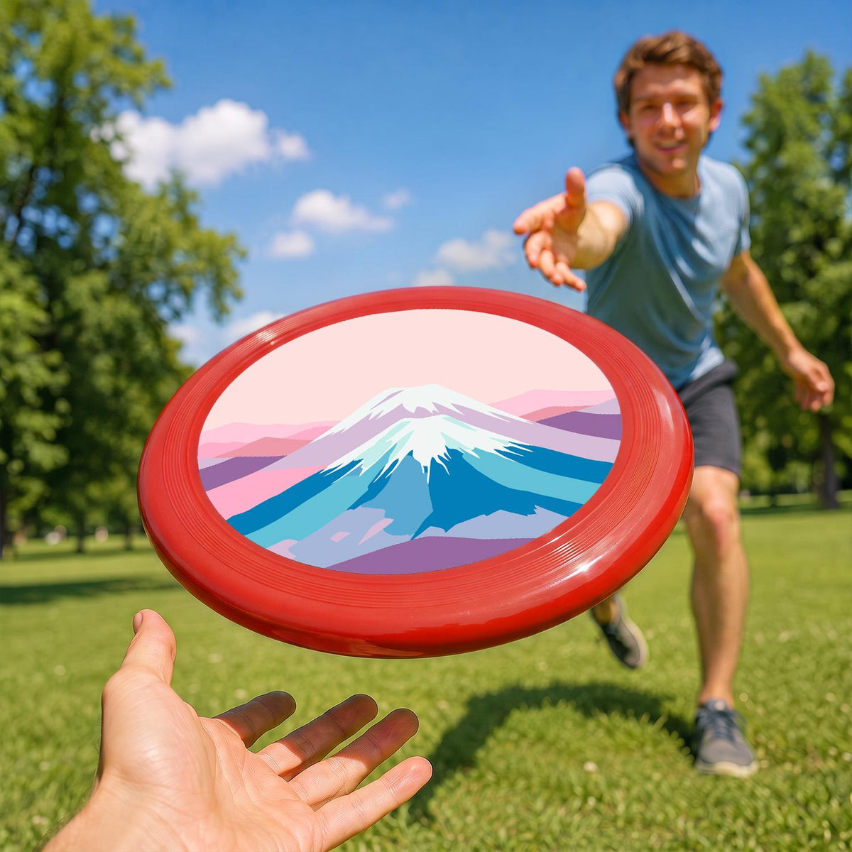 Pink Mountain Peak (Paint by Numbers Flying Disc)