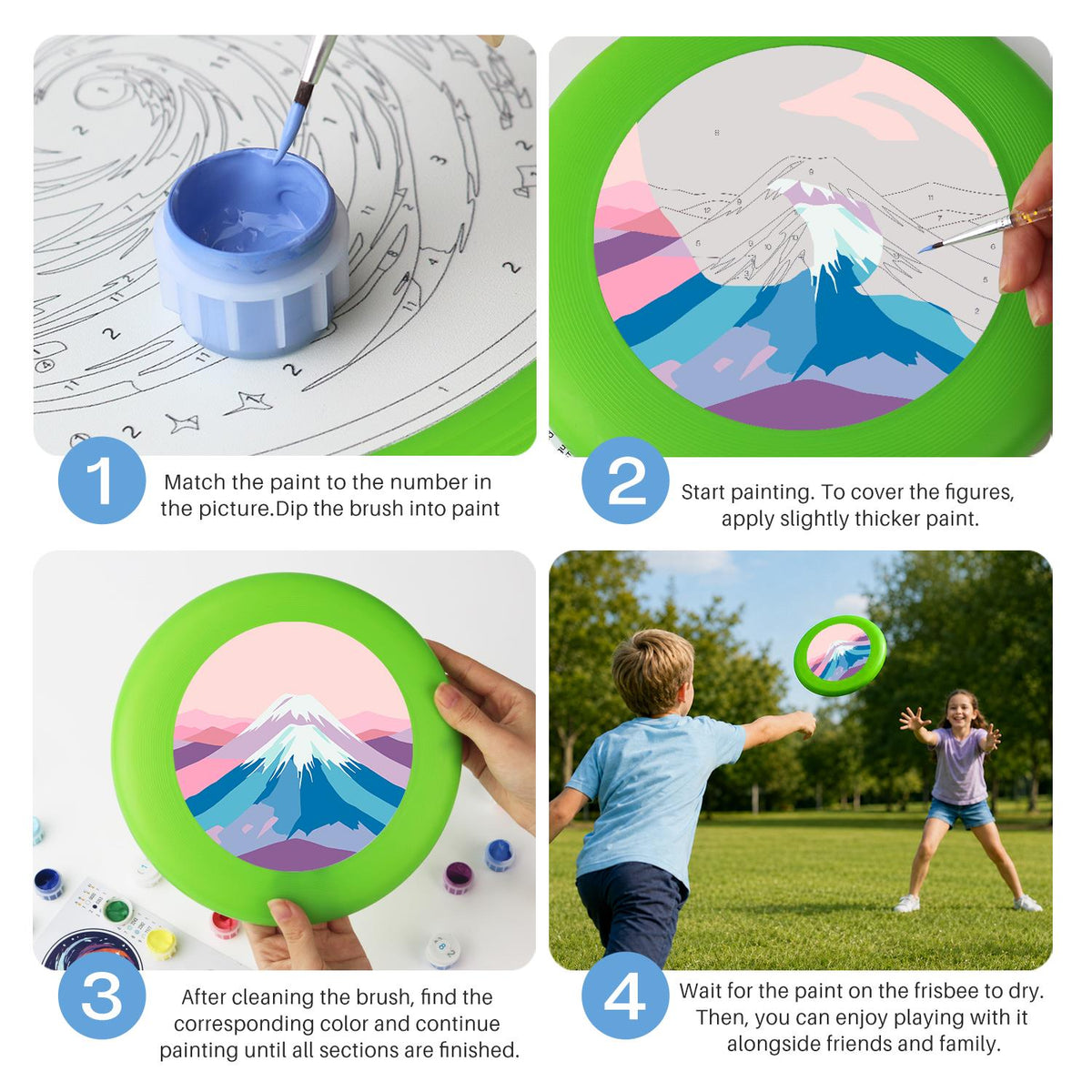 Pink Mountain Peak (Paint by Numbers Flying Disc)