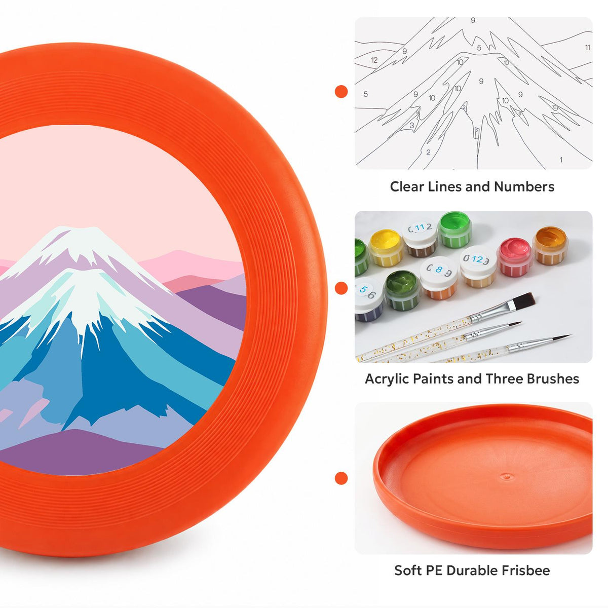 Pink Mountain Peak (Paint by Numbers Flying Disc)