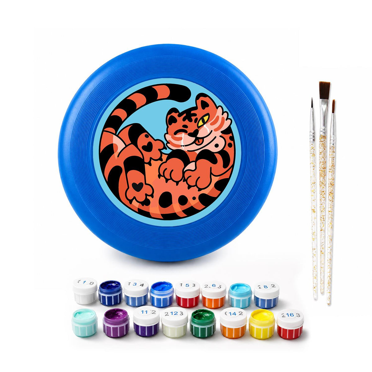 Curled Orange Tiger (Paint by Numbers Flying Disc)