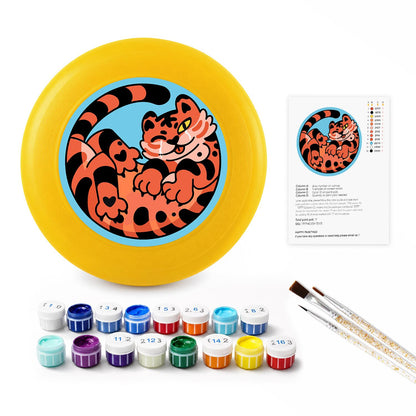 Curled Orange Tiger (Paint by Numbers Flying Disc)