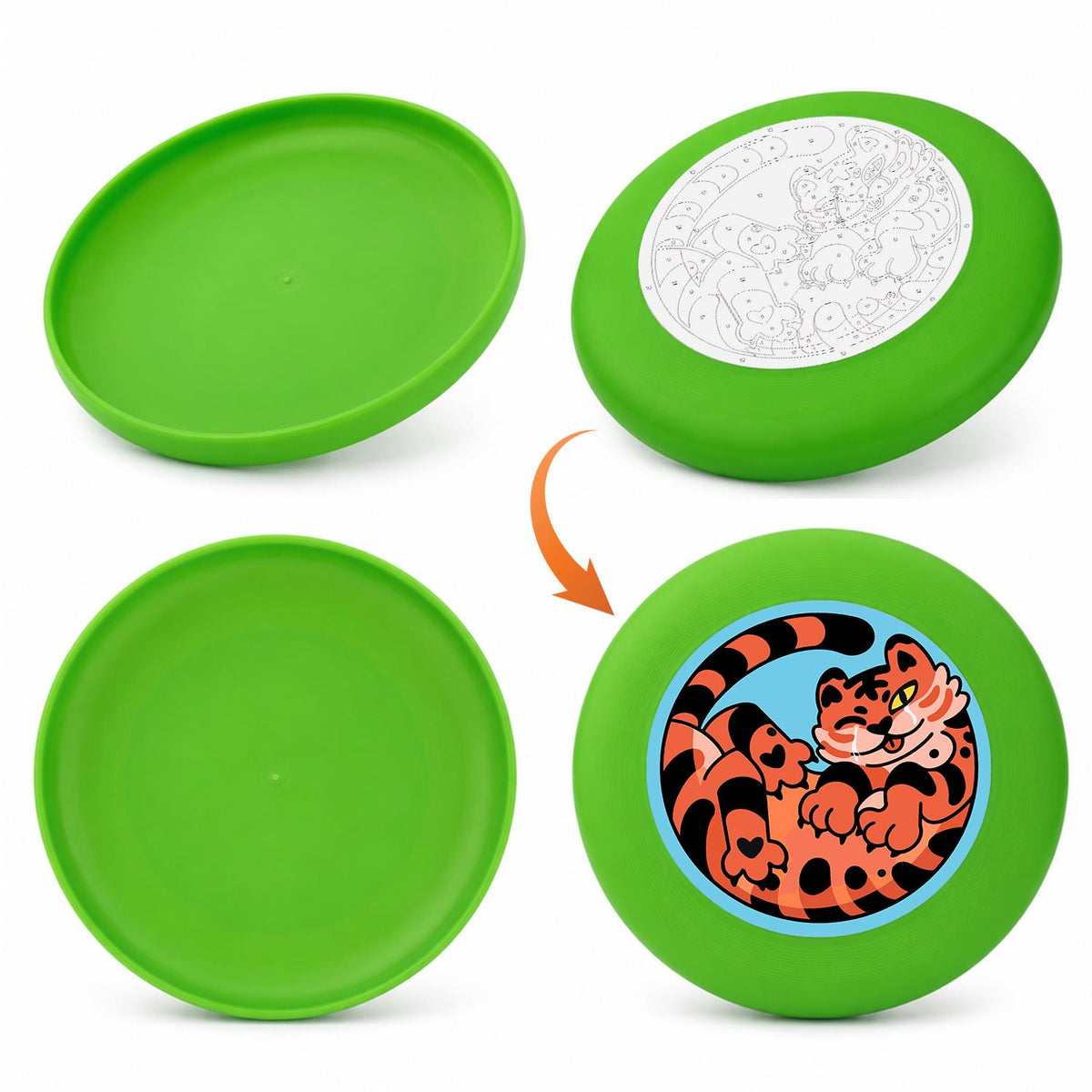 Curled Orange Tiger (Paint by Numbers Flying Disc)