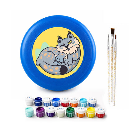 Curled Grey Wolf (Paint by Numbers Flying Disc)