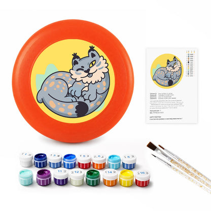 Curled Grey Wolf (Paint by Numbers Flying Disc)