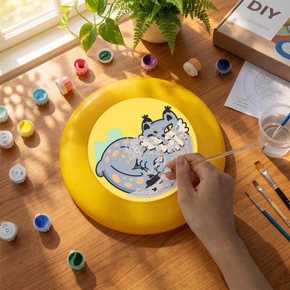 Curled Grey Wolf (Paint by Numbers Flying Disc)