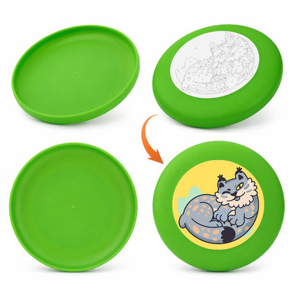 Curled Grey Wolf (Paint by Numbers Flying Disc)
