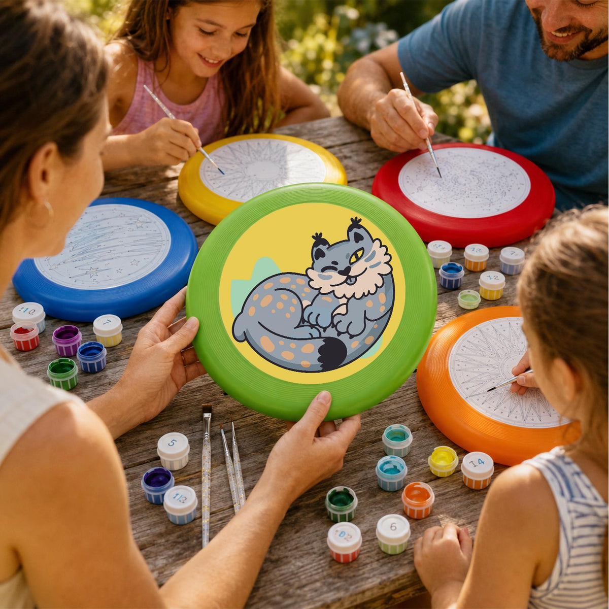 Curled Grey Wolf (Paint by Numbers Flying Disc)