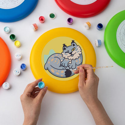 Curled Grey Wolf (Paint by Numbers Flying Disc)