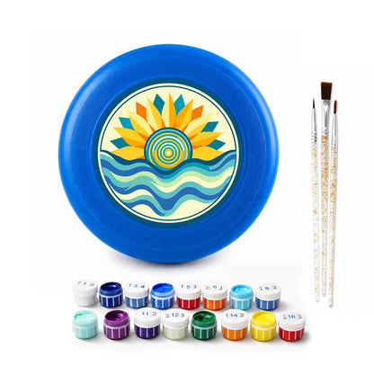 Sunflower over Blue Waves (Paint by Numbers Flying Disc)