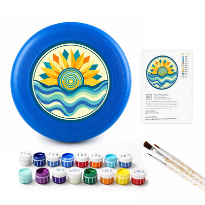Sunflower over Blue Waves (Paint by Numbers Flying Disc)
