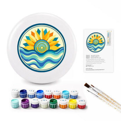 Sunflower over Blue Waves (Paint by Numbers Flying Disc)