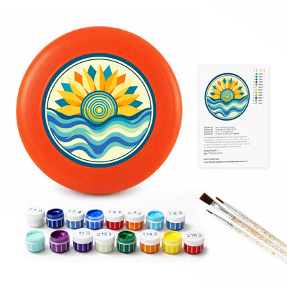 Sunflower over Blue Waves (Paint by Numbers Flying Disc)